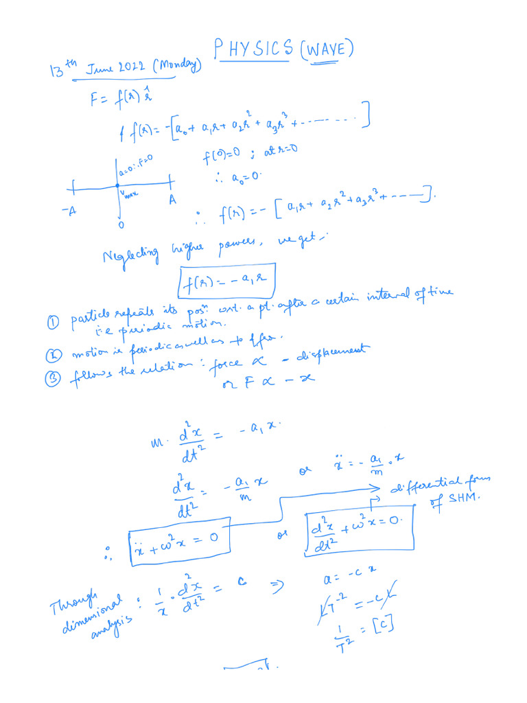 Shm Physics Notes | PDF