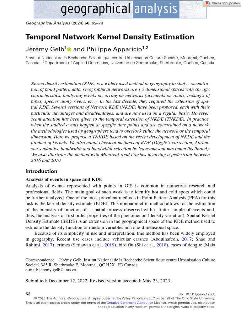 Geographical Analysis Temporal Network Kernel Density Estimation | PDF ...