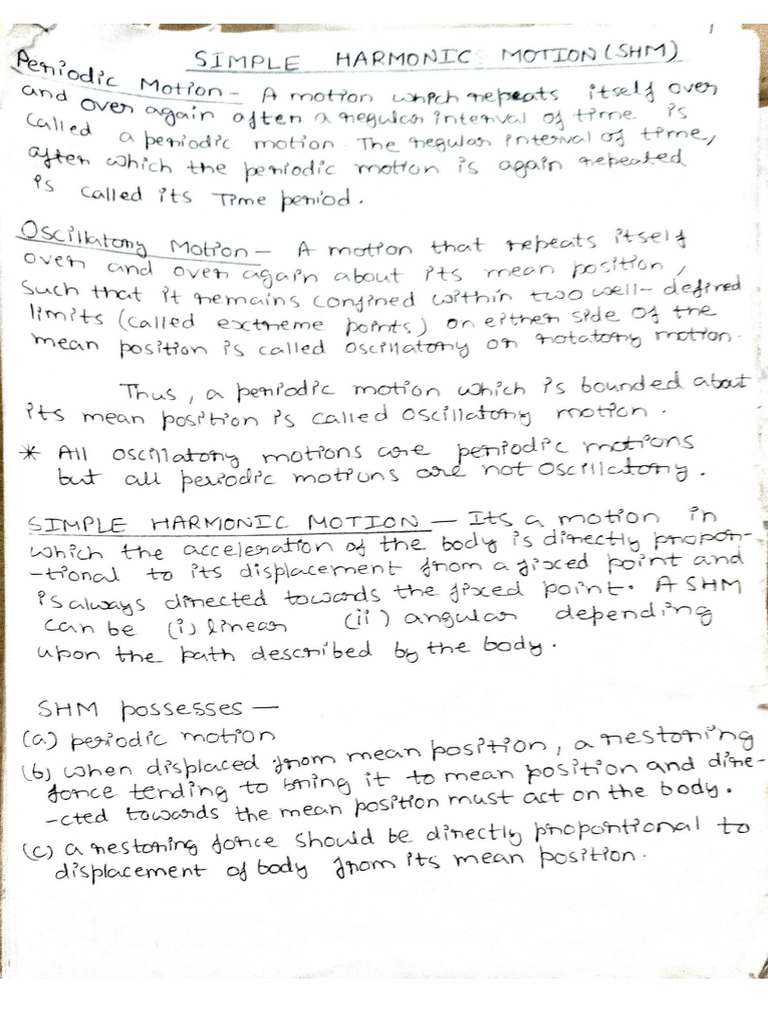 SHM notes | PDF