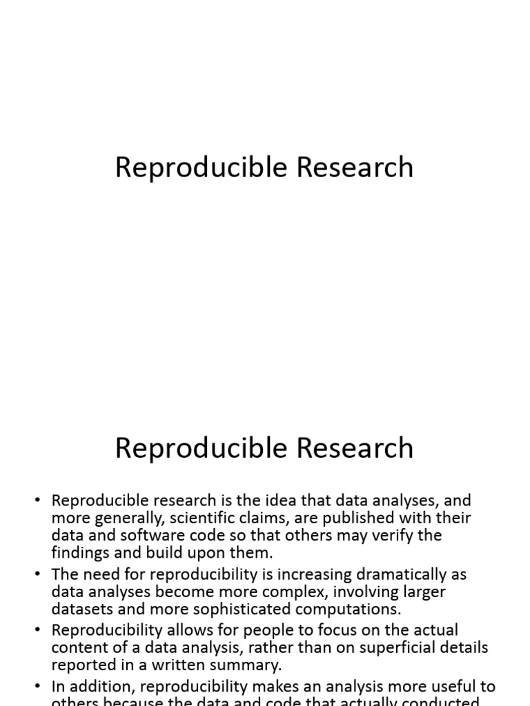 Reproducible-Research.pptx - Google Slides | PDF