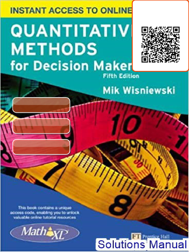 Quantitative Methods For Decision Makers 5th Edition Wisniewski ...