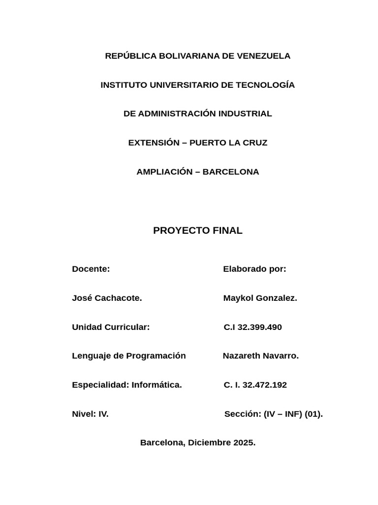 Proyecto Final | PDF