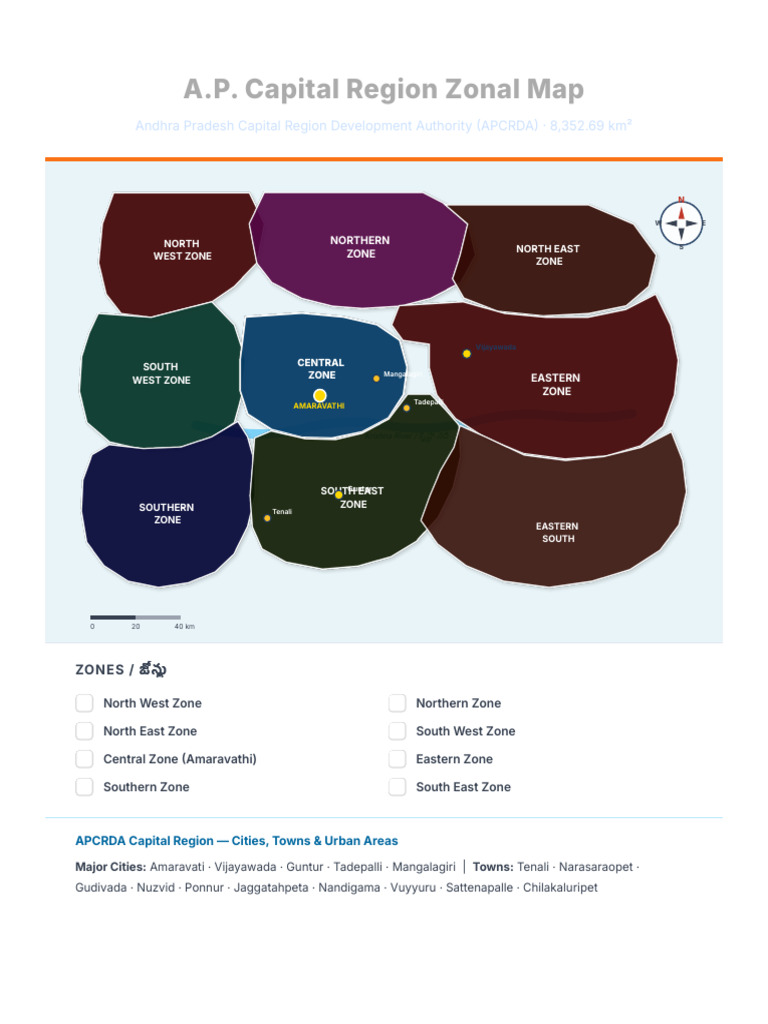 AP Capital Region Zonal Map | PDF | South India