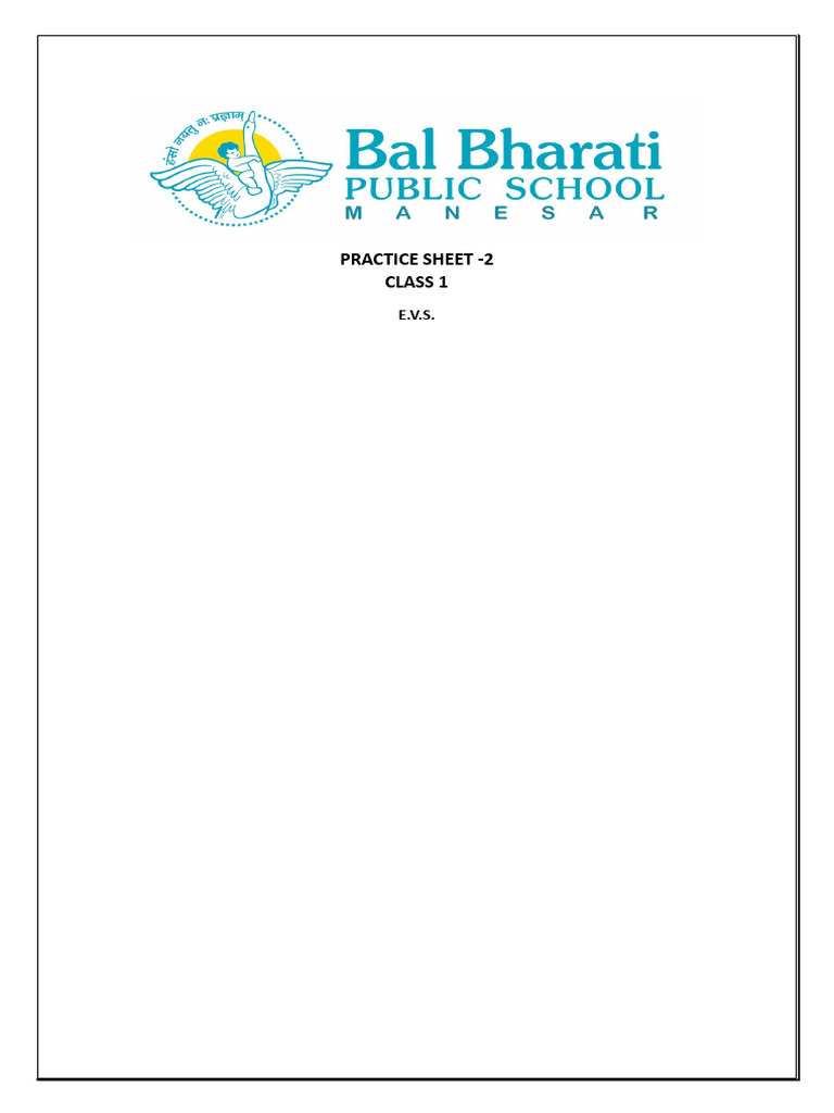 Practice Shee Evs 2 | PDF