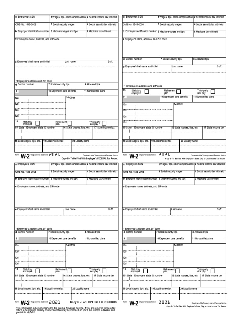 W-2 - Form | PDF | Social Security (United States) | Employment