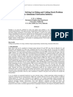 An Algorithm For Solving Lot Sizing and Cutting Stock Problem Within Aluminum Fabrication Industry