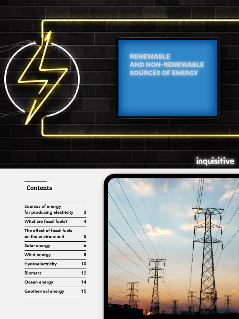 Renewable and Non-Renewable Sources of Energy | PDF | Energy ...