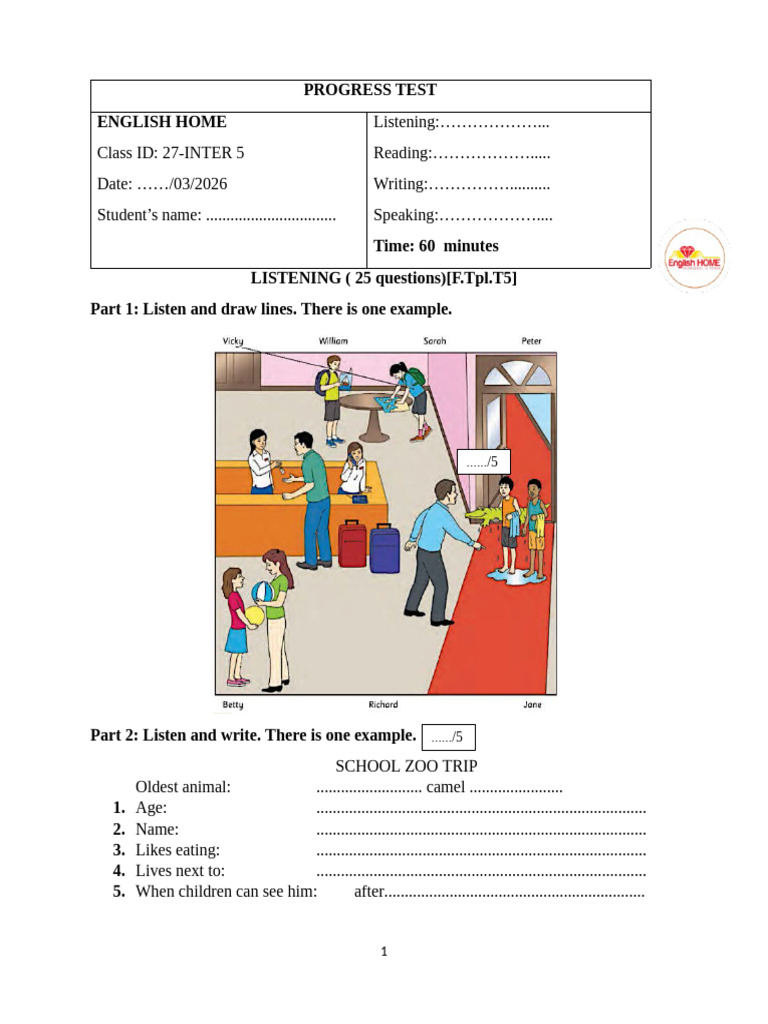 đề test flyers | PDF