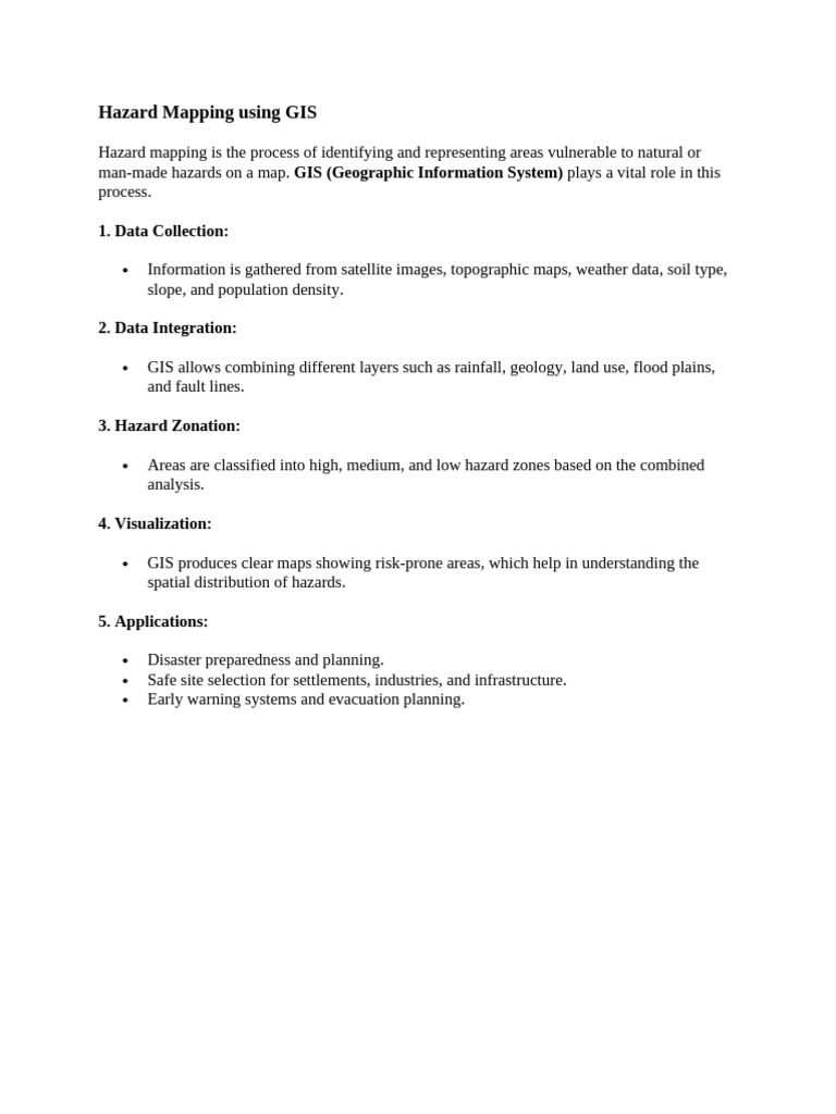 Hazard Mapping Using GIS | PDF