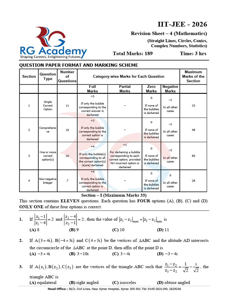 RS-4 Advanced Mathematics | PDF | Ellipse | Perpendicular