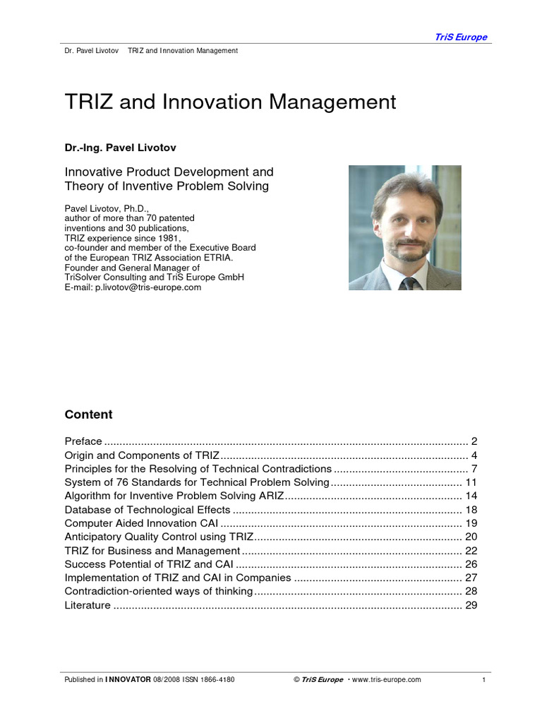 TRIZ and Innovation Management | PDF | Innovation