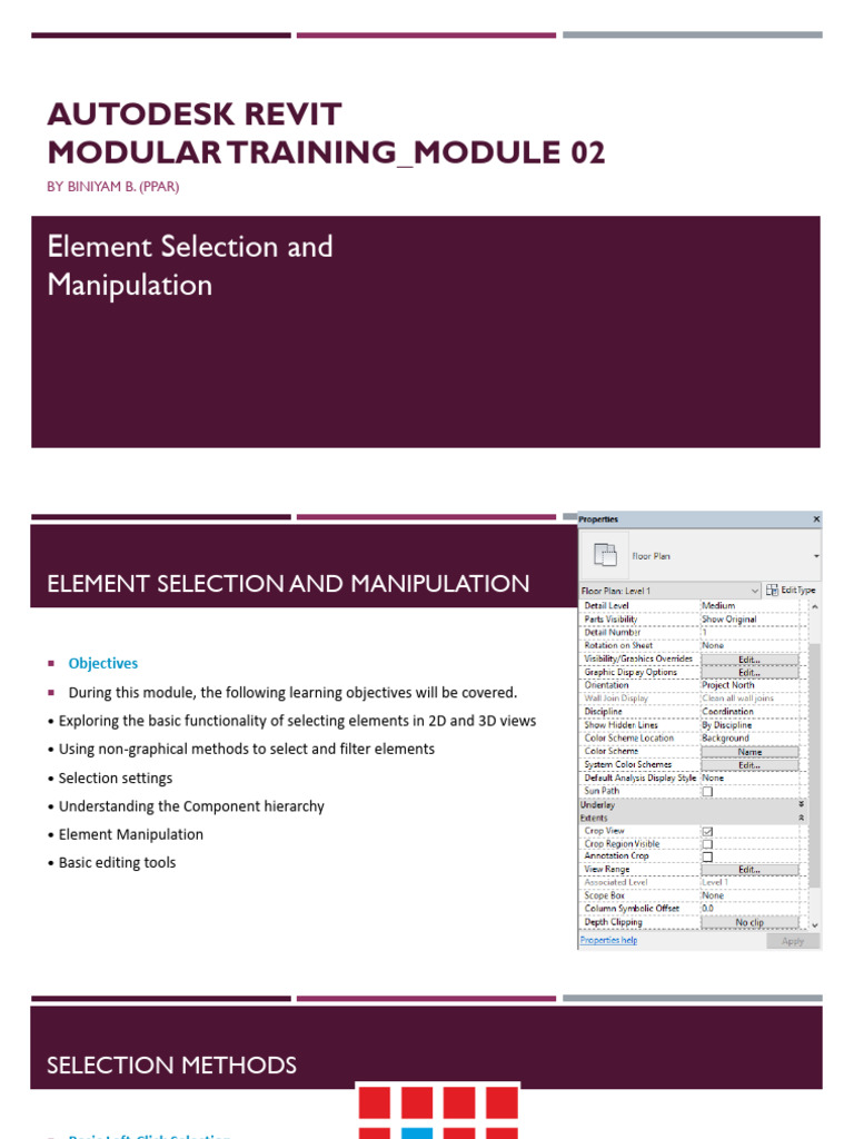 Module 02_Element Selection and Manipulation | PDF | Autodesk Revit ...