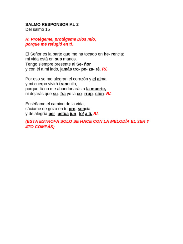 Salmo Responsorial 2 y 6 | PDF