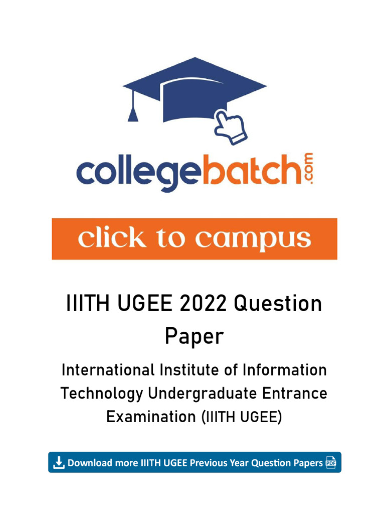 Iiith Ugee 2022 Question Paper PDF | PDF