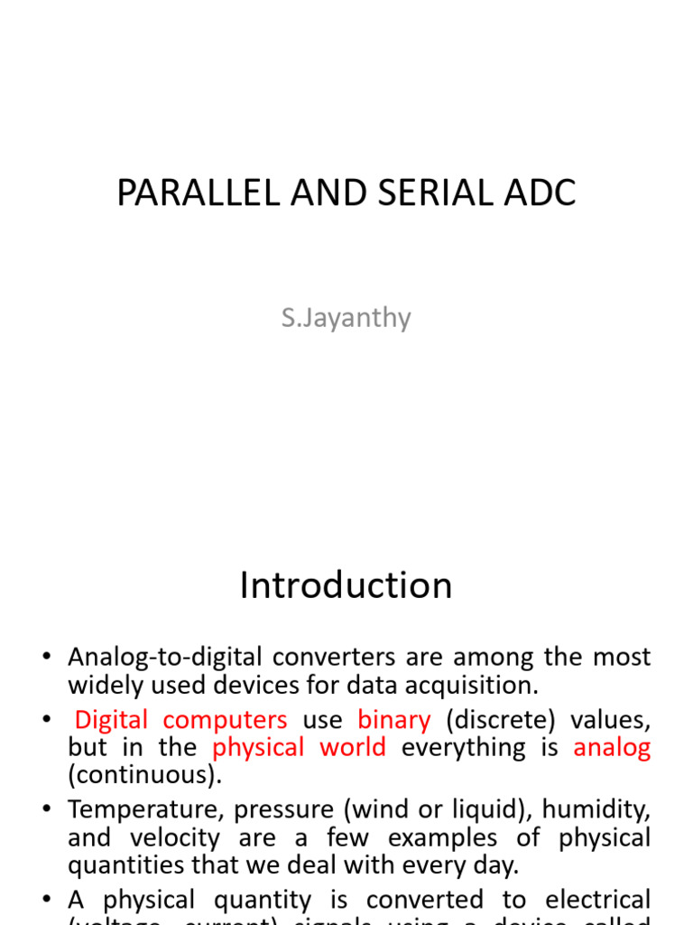 Parallel and Serial Adc | PDF | Analog To Digital Converter | Sensor