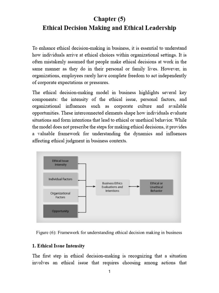 9th Lecture-Chapter 5-Ethical Decision Making & Leadership | PDF ...