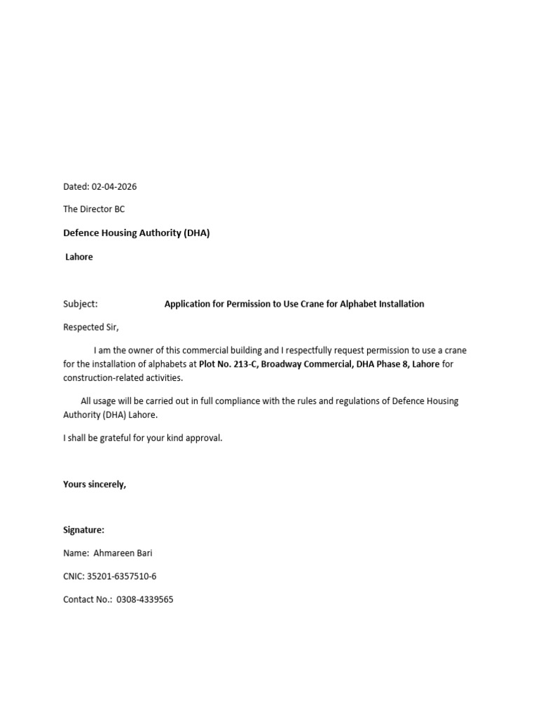Request Letter for Alphabet Installation | PDF