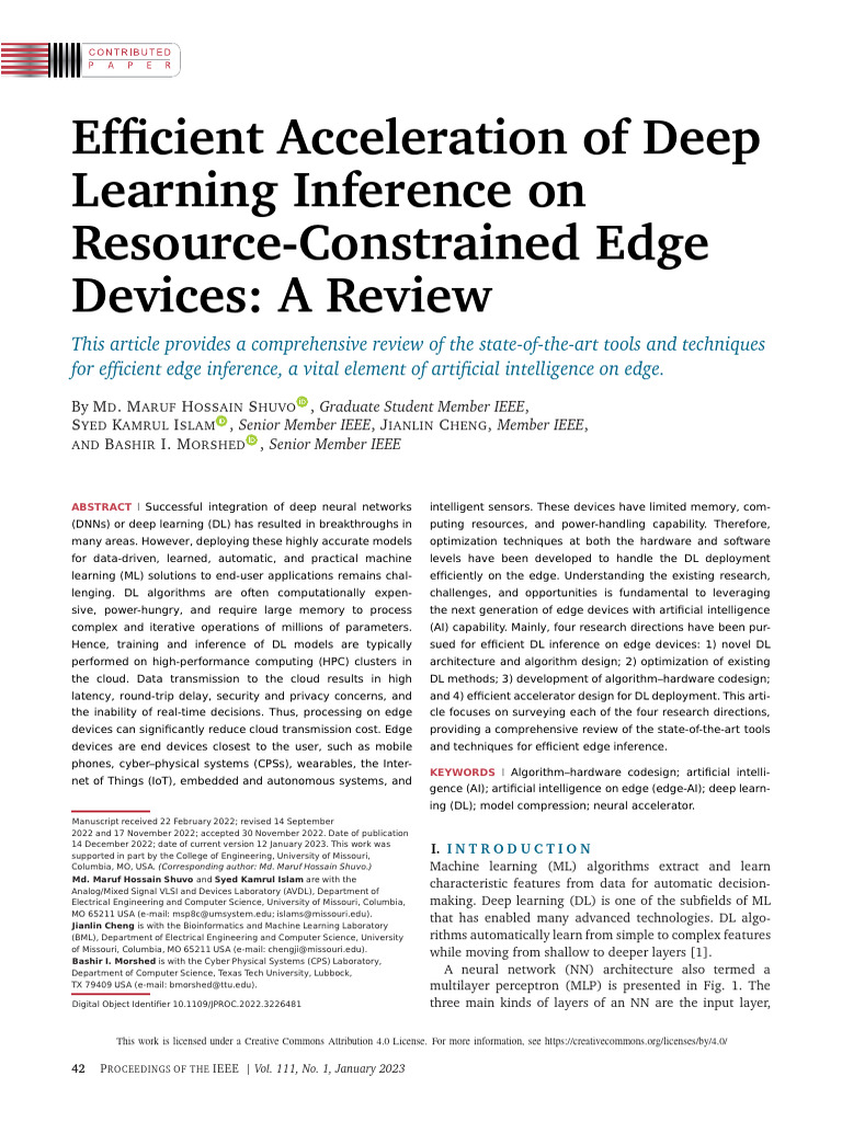 Efficient Acceleration of Deep Learning Inference on Resource ...