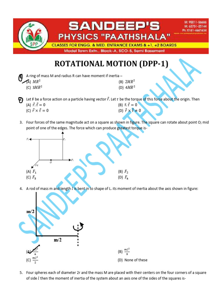 Rotational Motion +2 Dpp | PDF | Rotation Around A Fixed Axis | Rotation