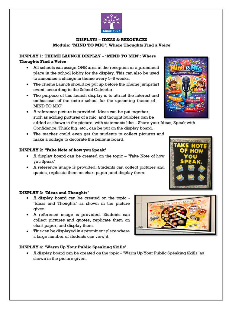 Mind to Mic - Display Ideas | PDF