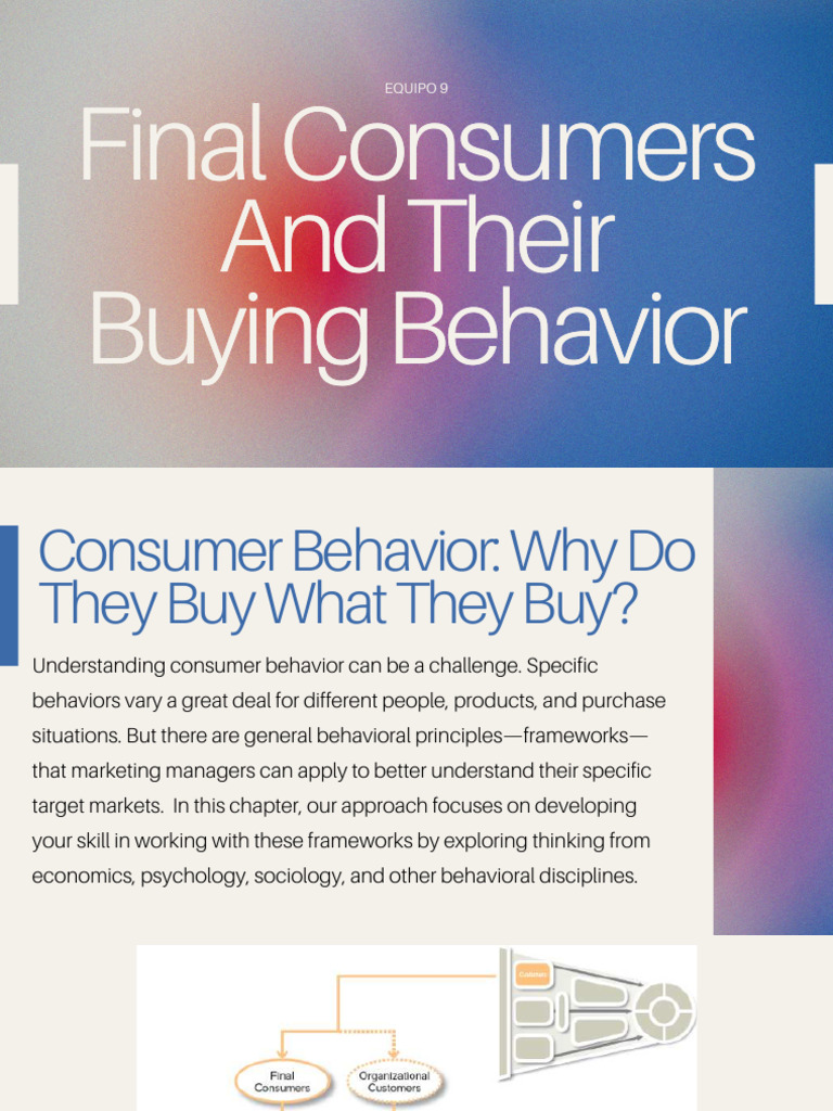 Final Consumers And Their Buying Behavior | PDF | Consumer Behaviour ...