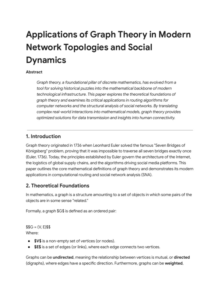 Graph Theory Research Paper | PDF | Graph Theory | Routing