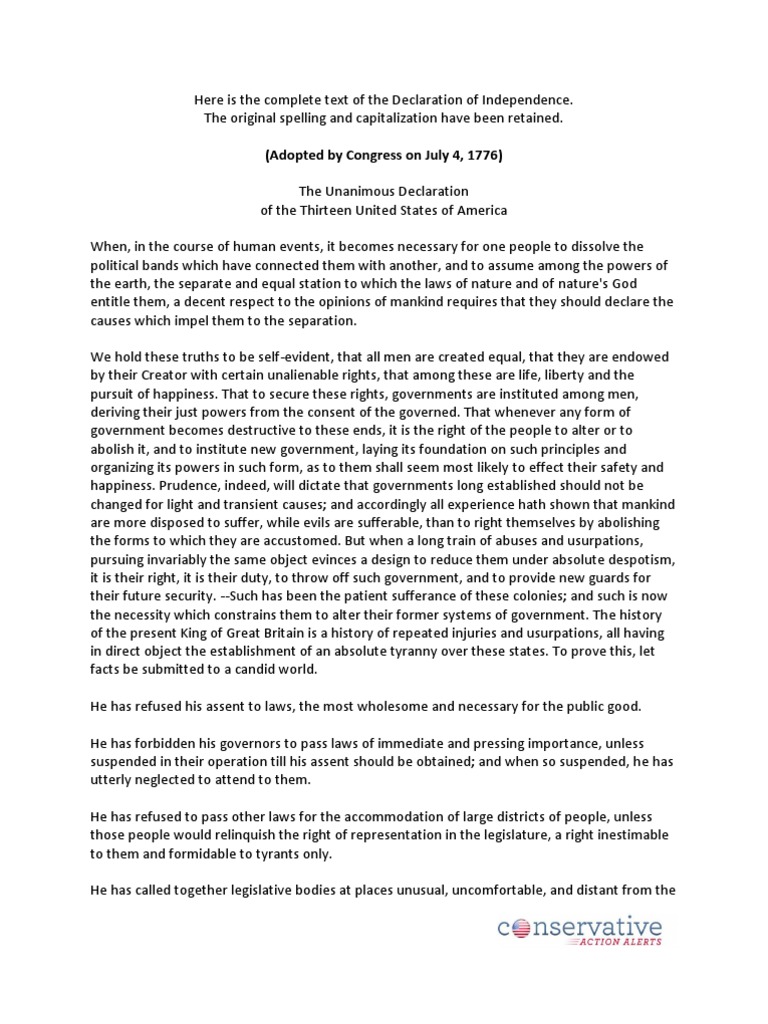natural rights in declaration of independence
