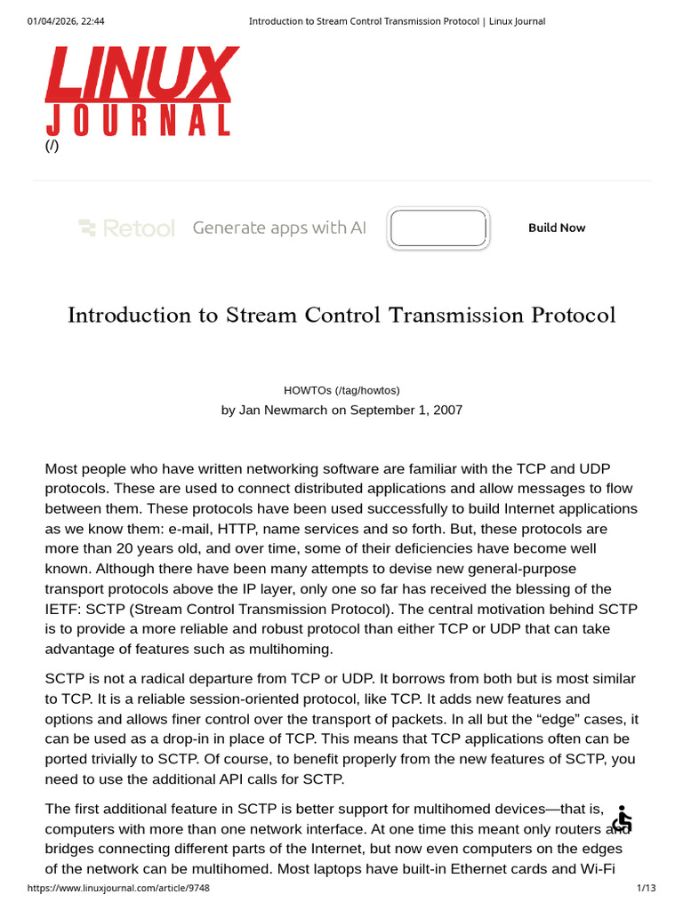 Introduction to Stream Control Transmission Protocol _ Linux Journal ...