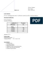 Qualification Percentage: Curriculum Vitae