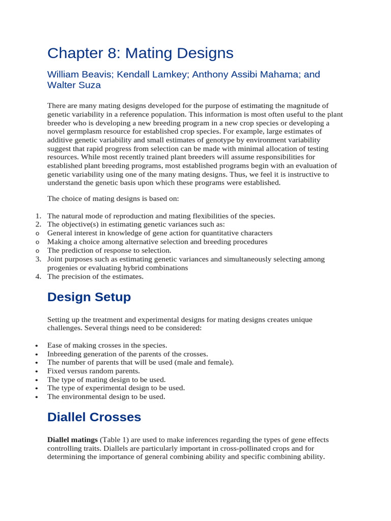 Mating Designs | PDF