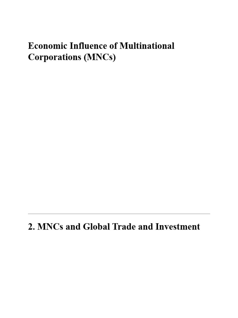 Economic Influence of Multinational Corporations | PDF | Multinational ...