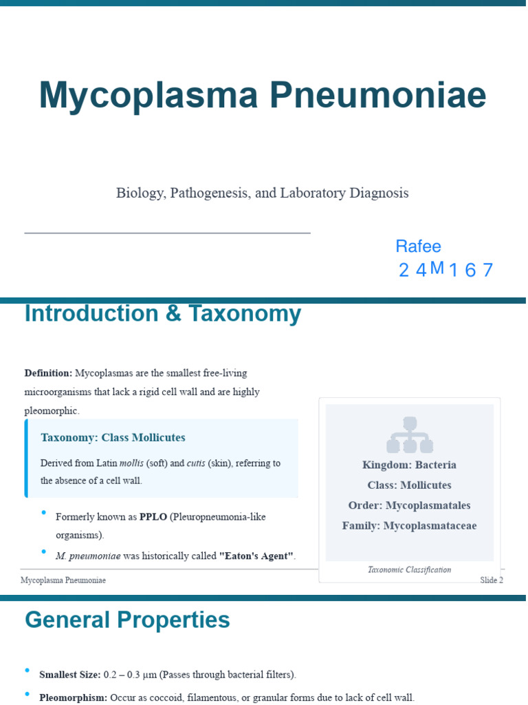 Mycoplasma Pneumonia Detailed Textbook Presentation PDF | PDF ...