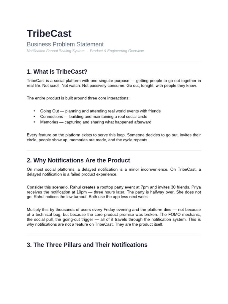 TribeCast Business Problem Statement | PDF