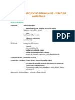 PROGRAMA II ENCUENTRO NACIONAL DE LITERATURA AMAZÓNICA