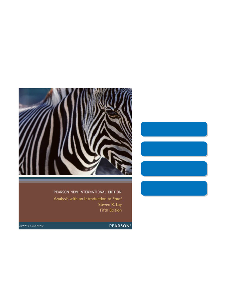 Analysis With An Introduction To Proof. Fifth Edition, Pearson New ...