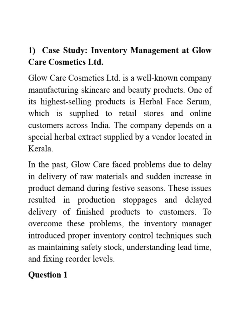 Case Study INVENTORY MANGEMENT | PDF | Enterprise Resource Planning ...
