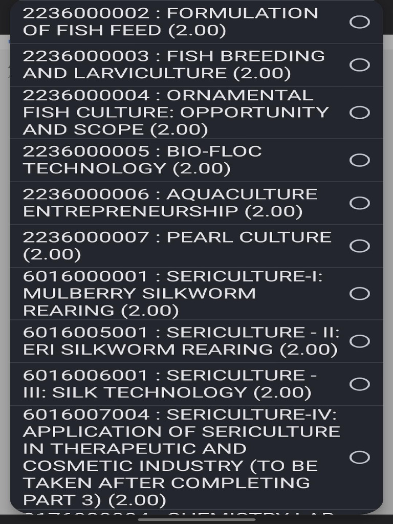 Updated Sec Subject Codes Semester 2 | PDF | Lepidoptera | Fibers