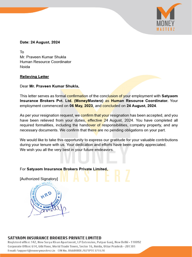 Reliving Letter | PDF