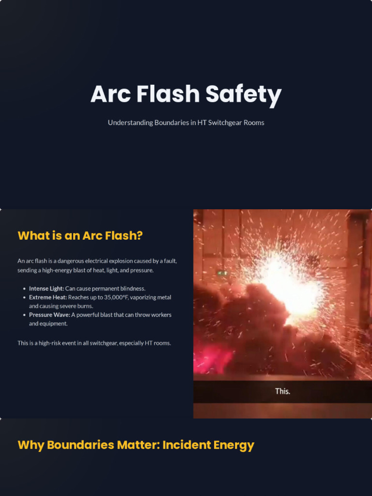 Arc Flash Boundaries in HT Switchgear | PDF