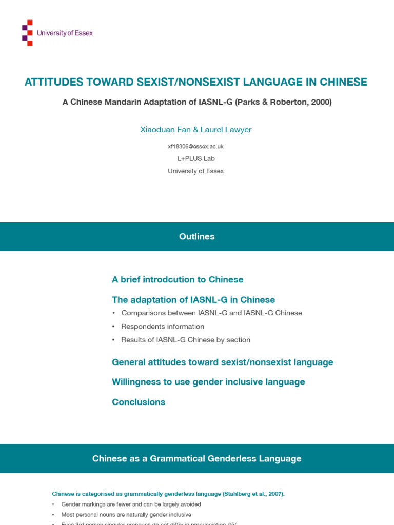 2. Attitudes Toward Sexist Nonsexist Language in Chinese | PDF ...
