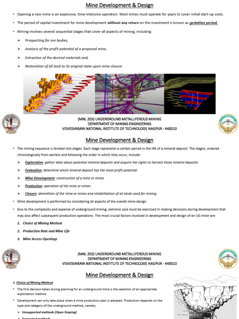 5. Mine Development & Design (1) | PDF | Mining | Fault (Geology)