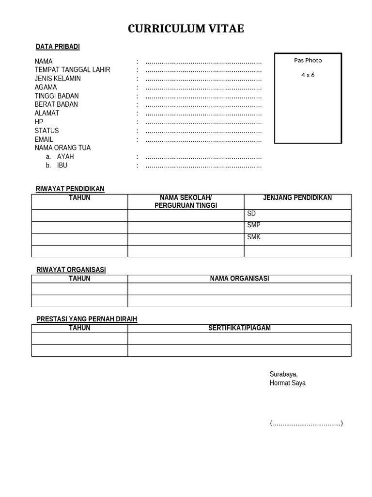 Contoh Format CV | PDF