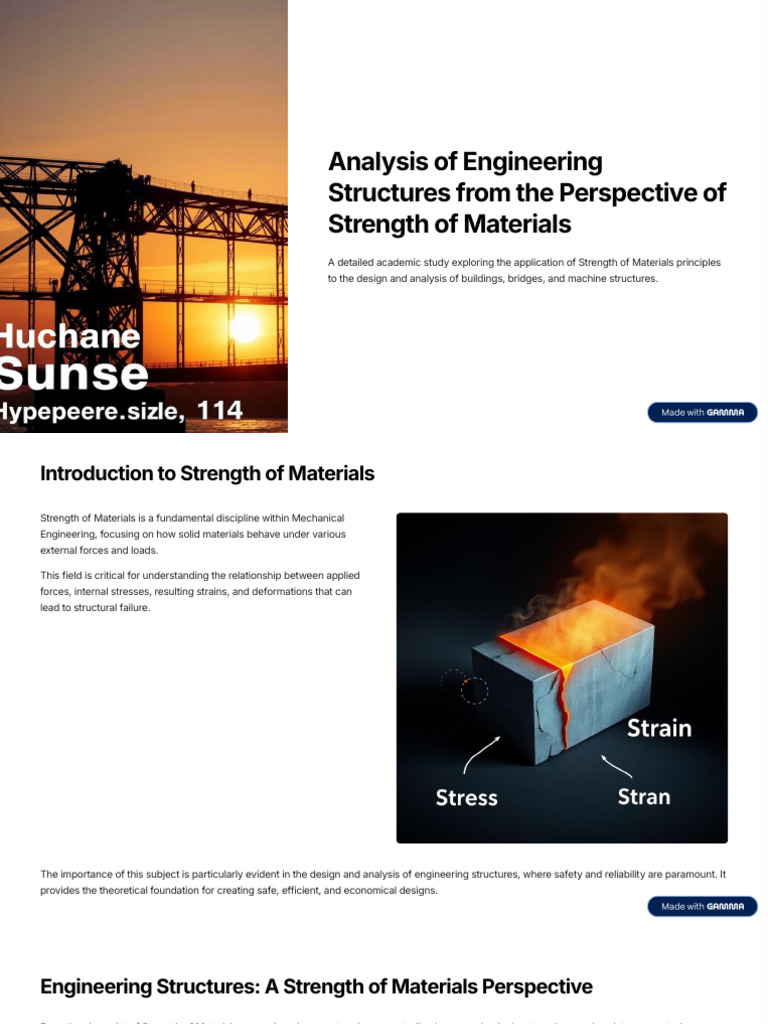 Analysis of Engineering Structures From the Perspective of Strength of ...