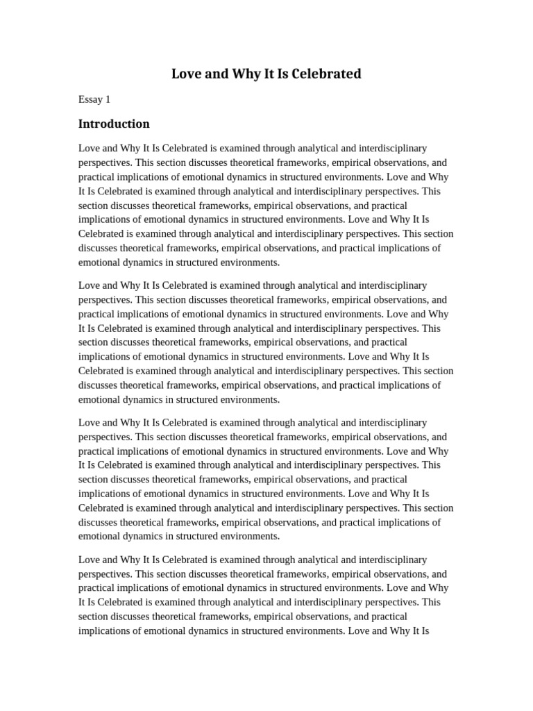 Academic Love and Why It is Celebrated 1 | PDF | Behavioural Sciences ...