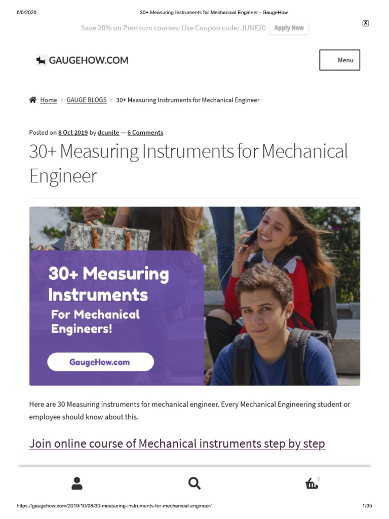 30+ Measuring Instruments for Mechanical Engineer - GaugeHow | PDF