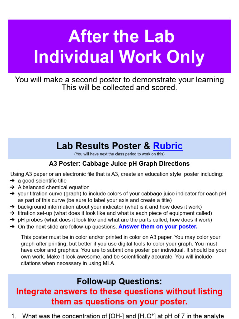 Acid Base Titration - Post Lab | PDF