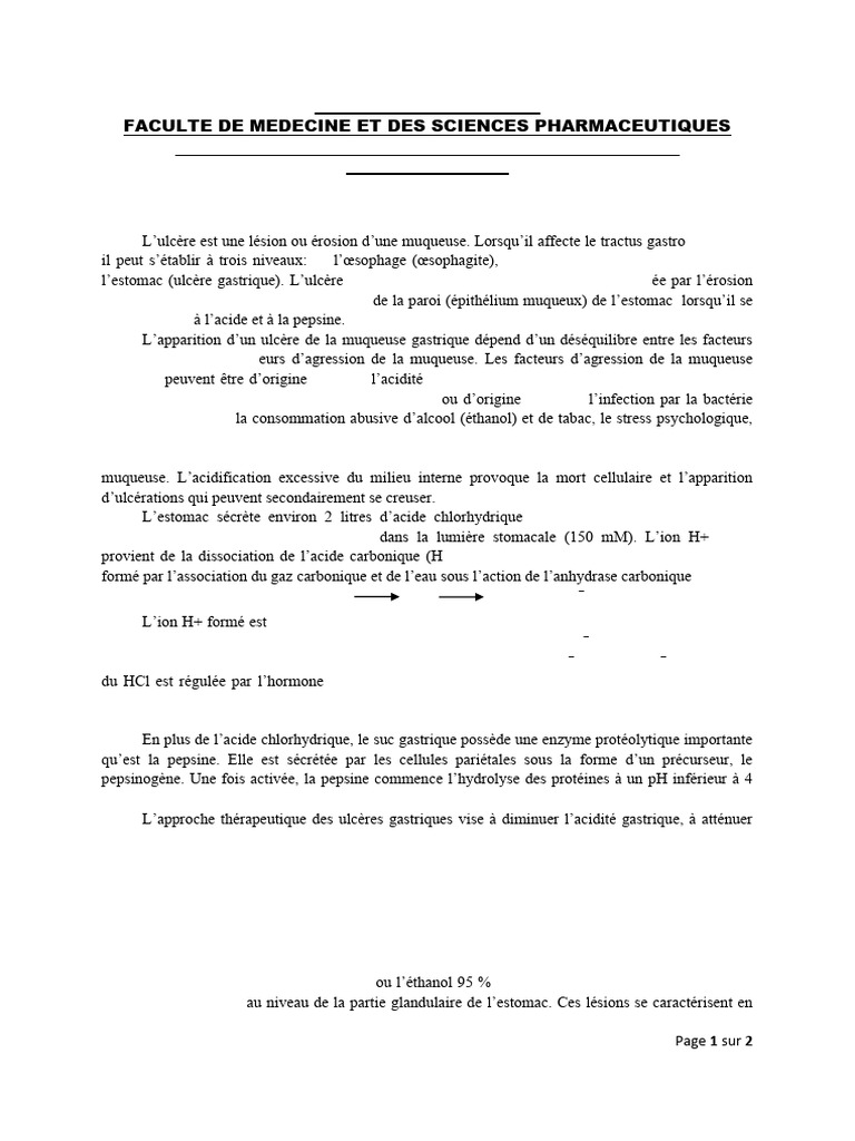 FICHE TRAVAUX PRATIQUES-ULCERES GASTRIQUES-SBM2-MED2 2024-2025-plus ...