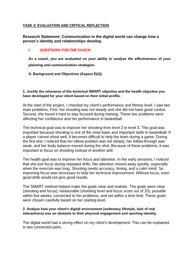 TASK 4 | PDF | Goal | Communication