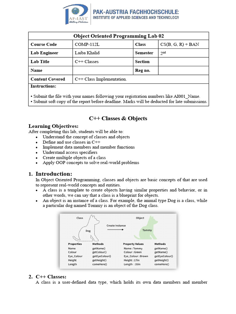 Lab 02 _ C__ Classes | PDF