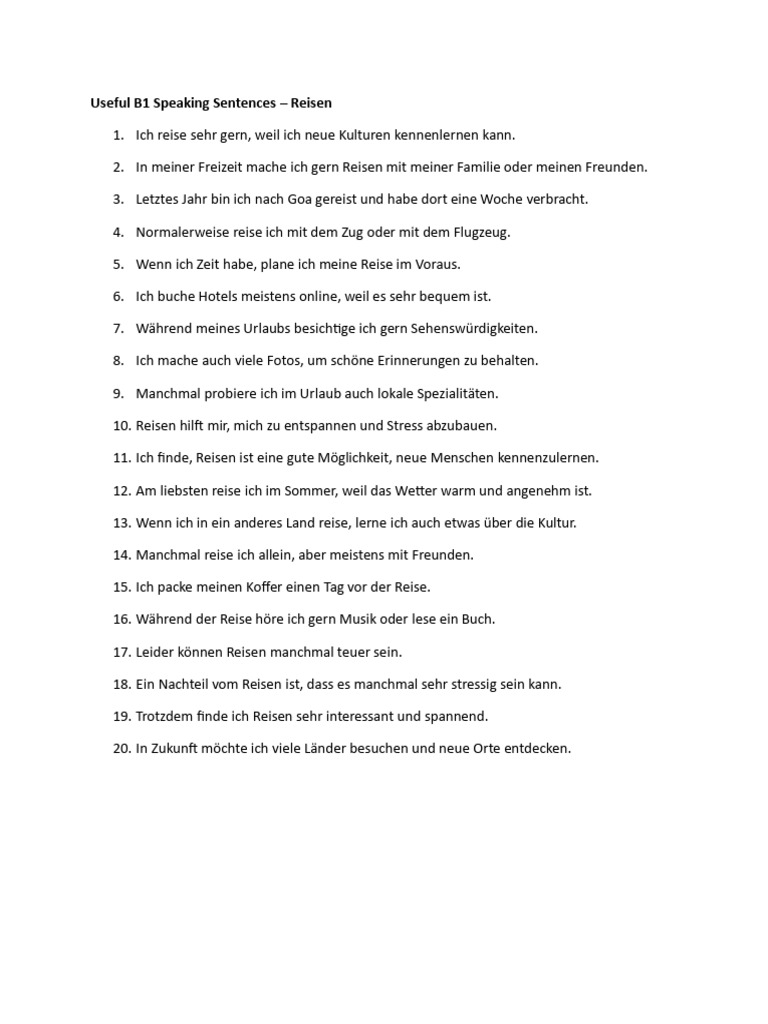 Useful Speaking Sentences Thema Risen | PDF